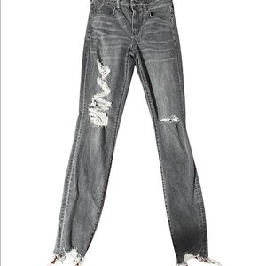 Gray American eagle next level stretch skinny jeans